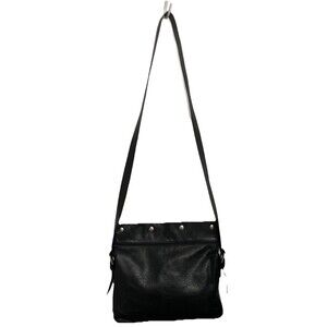 See By Chloé Black Grained Leather Crossbody Shoulder Bag Snap Closure Women's